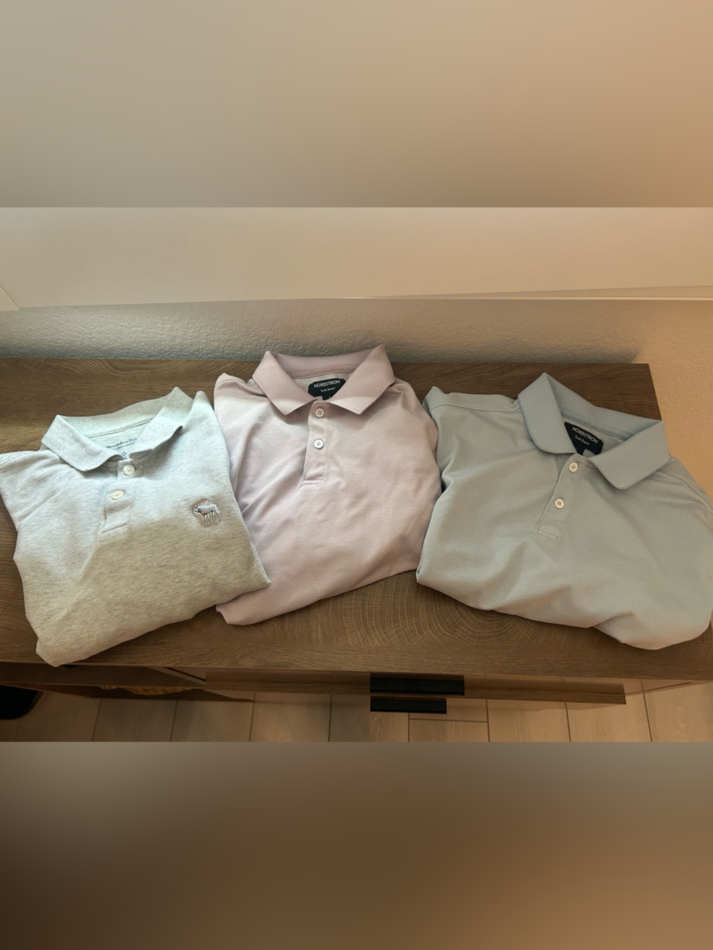 (2) Nordstrom Polos and (1) Abercrombie & Fitch Light Gray Polo Shirt